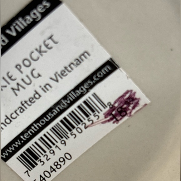 NWT Ten Thousand Villages Handcrafted Cookie Pocket Mug - Picture 3 of 8